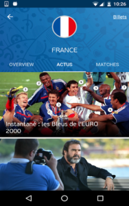 application officielle de l'Euro 2016 c