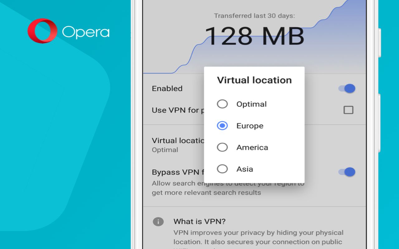 Opera intègre un VPN b
